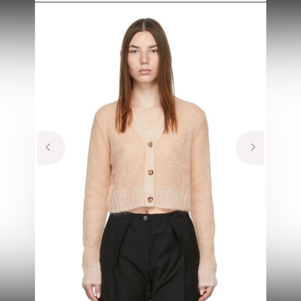 Acne Studio Cropped Mohair Cardigan in Blush Beige size XS